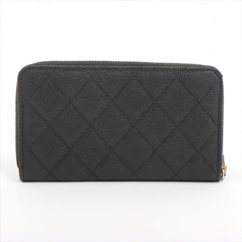 Chanel High Society Bag -Chanel Matrasse Caviar S Compact Wallet Black Gold  29th