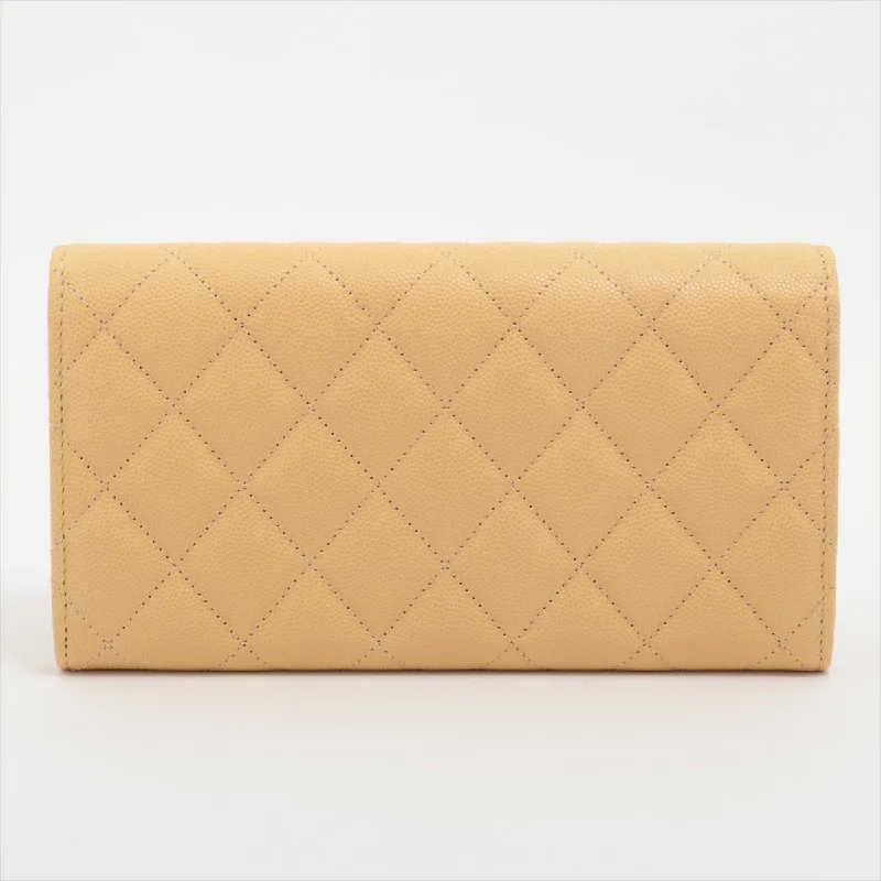 Chanel Must-Have Wardrobe Staple -Chanel Matrasse Caviar S Wallet Yellow Gold  Random