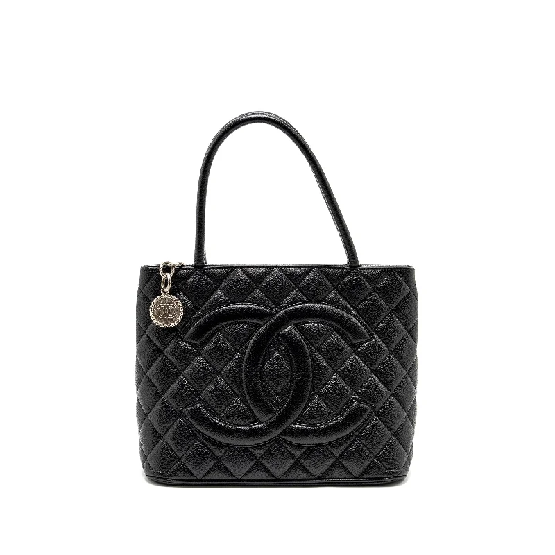 Chanel Holiday Edition Bag -Chanel Medallion Tote Bag Caviar Black SHW