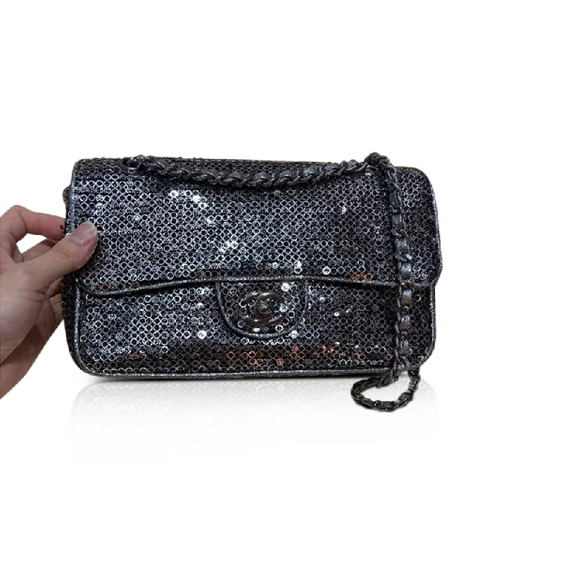 Chanel Summer Bag -Medium Sequin Flap Bag Grey