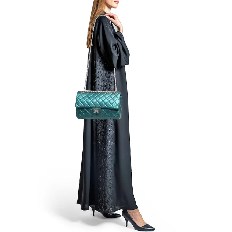 Chanel Work Bag -CHANEL Metallic Teal Green Quilted Leather Reissue 2.55 Classic 226 Flap Bag