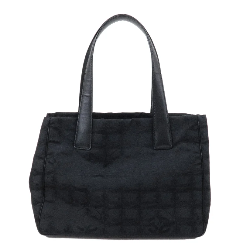 Chanel High Society Bag -CHANEL New Travel Line Nylon Jacquard PM Tote Bag Black A20457