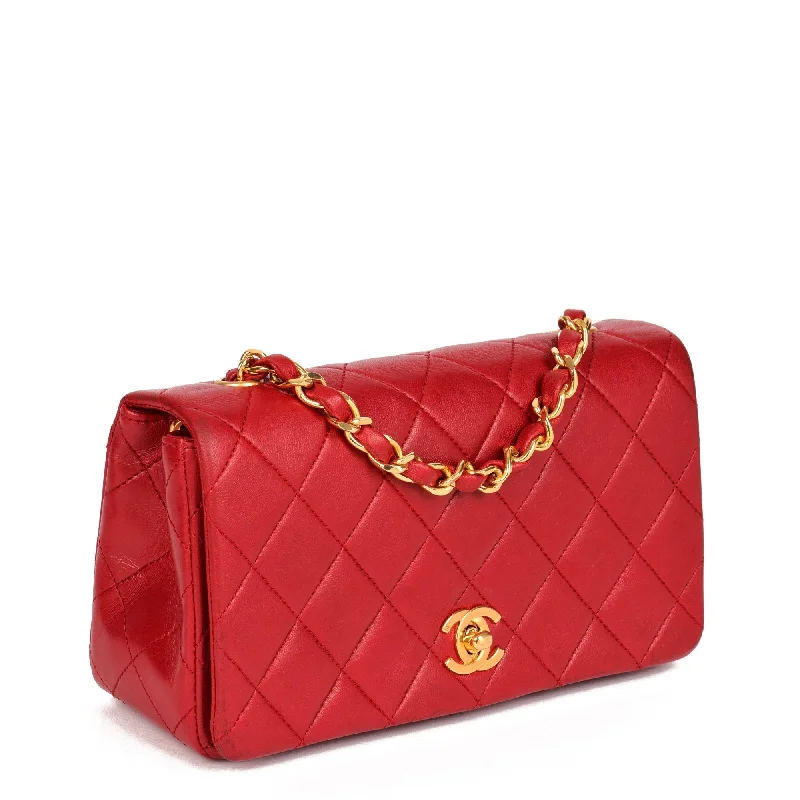 Chanel Birthday Gift Bag -Chanel Red Quilted Lambskin Vintage Mini Full Flap Bag