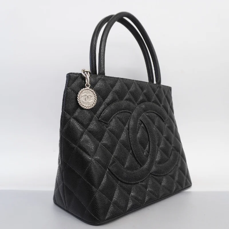 Chanel High-Fashion Statement Bag -CHANEL   Reprint Tote Women's Leather Tote Bag Black