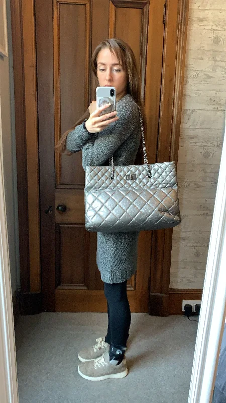 Chanel Work Bag -Chanel Large 2.55 Silver Grey Reissue Chain Tote