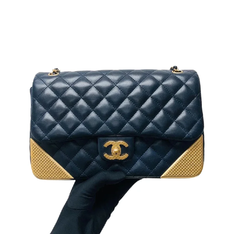 Chanel Haute Couture Bag -Studded Rock the Corners Flap Bag in Dark Blue