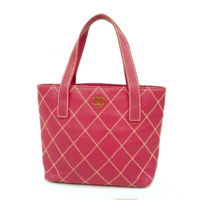 Chanel Trendy IT Bag -CHANEL   Wild Stitch Tote Bag Women's Leather Pink