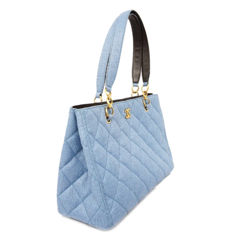 Chanel Exclusive Limited Edition Bag -CHANELAuth  Matelasse Natural Women's Straw Tote Bag Blue