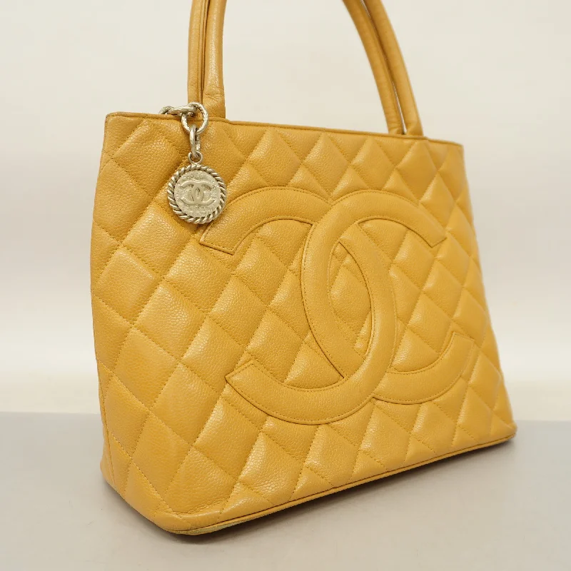 Chanel Haute Couture Bag -CHANELAuth  Reprint Tote Women's Caviar Leather Tote Bag Beige