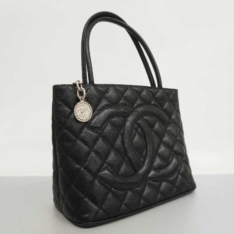 Chanel Modern Classic Bag -CHANELAuth  Reprint Tote Women's Caviar Leather Tote Bag Black