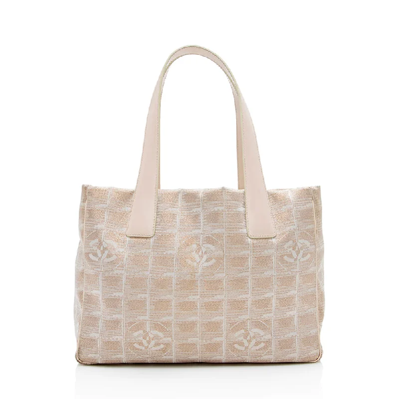 Chanel Elegant City Bag -Chanel Glitter Nylon Travel Line Medium Tote (SHF-16771)