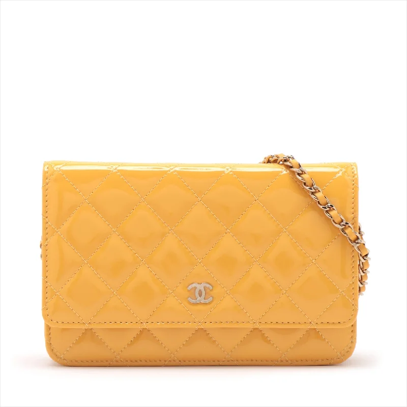 Chanel Anniversary Gift Bag -CHANEL Wallet on Chain in Patent Yellow