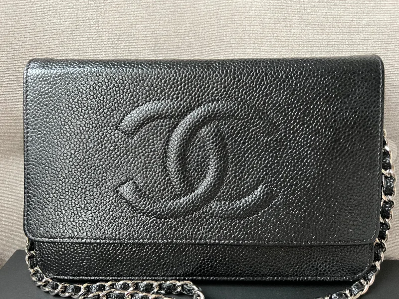 Chanel Celebrity Favorite Bag -Chanel Black Caviar Timeless Wallet on Chain