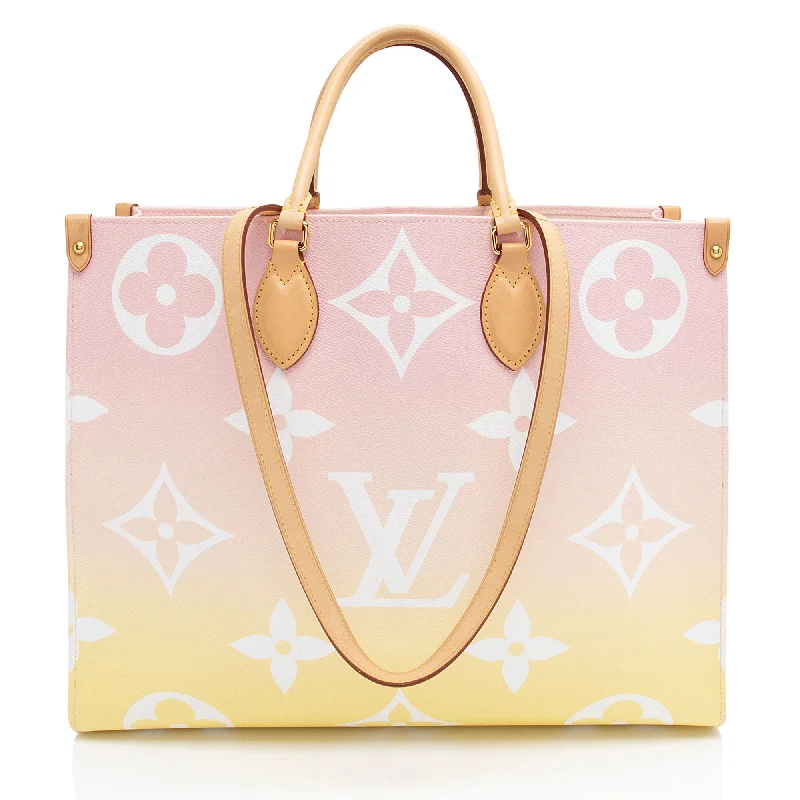 LV Orange Bag -Louis Vuitton Giant Monogram Canvas By The Pool Onthego GM Tote (SHF-GW7dzi)