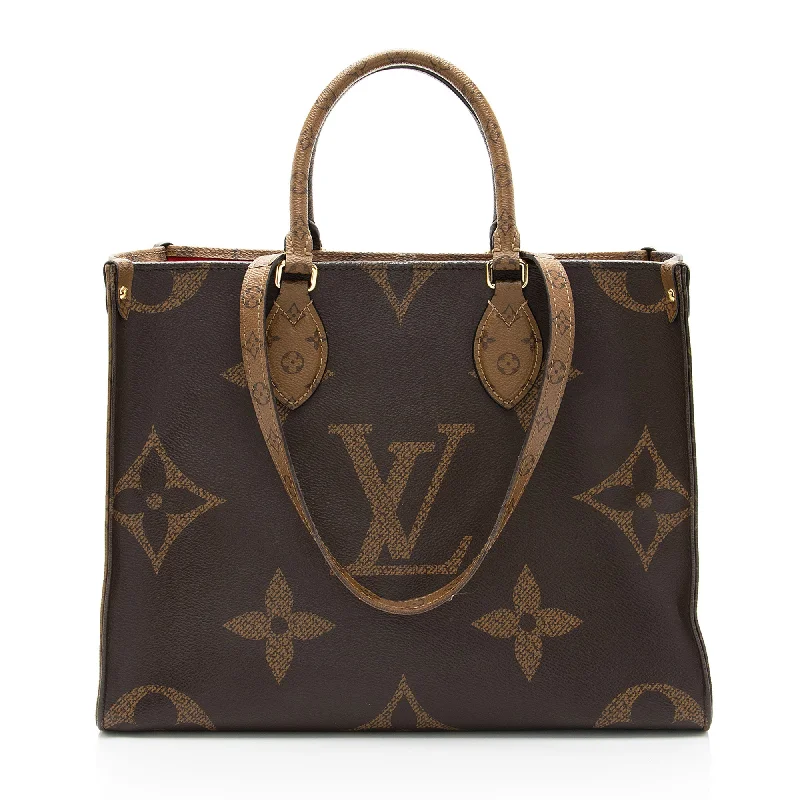 LV Navy Blue Bag -Louis Vuitton Giant Monogram Canvas Onthego MM Tote (SHF-gi6XTz)