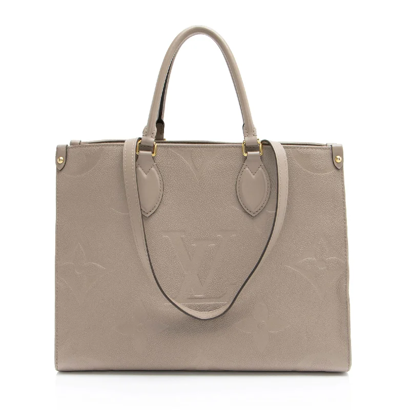 LV White Bag -Louis Vuitton Giant Monogram Empreinte Onthego MM Tote (SHF-DZFbyj)