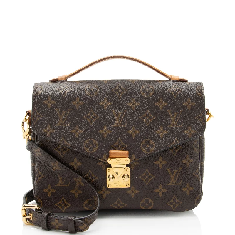 LV Braided Leather Bag -Louis Vuitton Monogram Canvas Pochette Metis Shoulder Bag (SHF-POtM71)