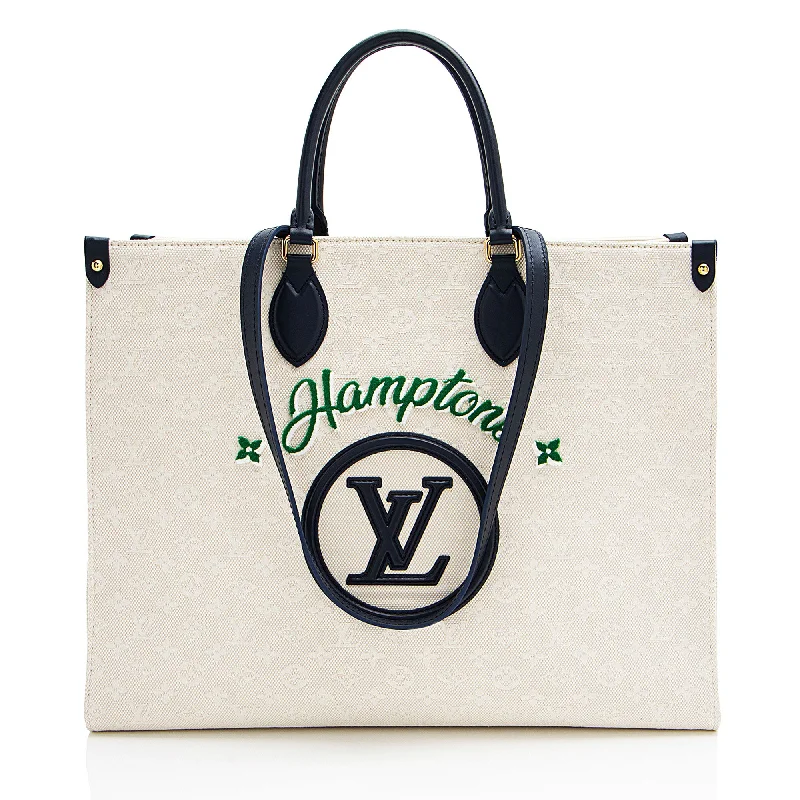 LV Silver Bag -Louis Vuitton Monogram Jacquard Tuffetage Hamptons Onthego GM Tote (SHF-uWx9mS)