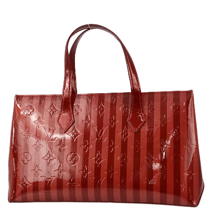 LV Brown Bag -Louis Vuitton 2010s Red Monogram Vernis Rayures Wilshire PM M91702