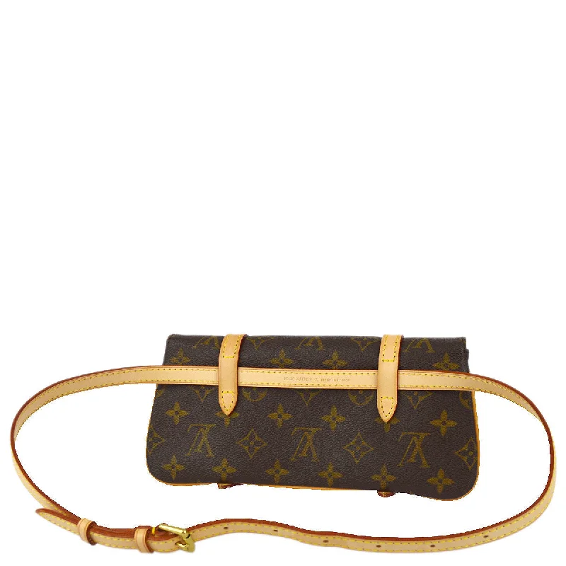 LV Black and Gold Bag -Louis Vuitton 2005 Monogram Pochette Marelle Belt Bum Bag M51159