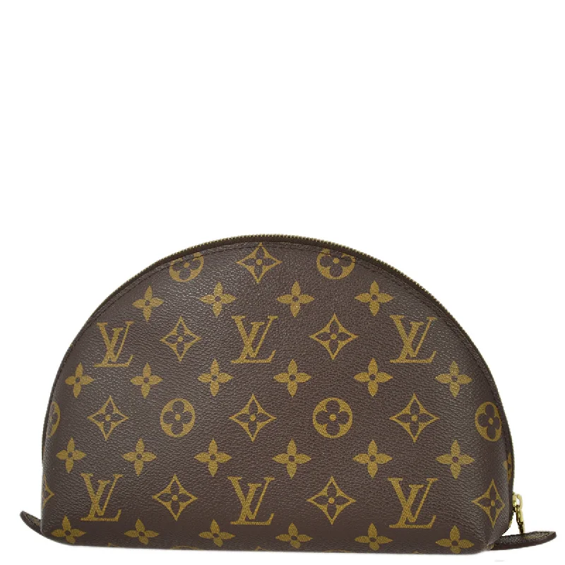 LV Embroidered Bag -Louis Vuitton 2008 Monogram Trousse Demi Ronde Cosmetic Pouch M47520