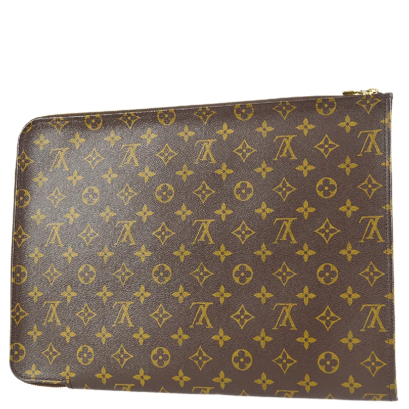 LV Fold-Over Clutch -Louis Vuitton 2002 Poche Documents 38 Monogram M53456