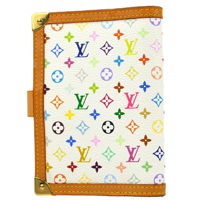 LV Damier Ebene Bag -Louis Vuitton 2004 Monogram Multicolor Agenda PM Notebook Cover R20896 Small Good