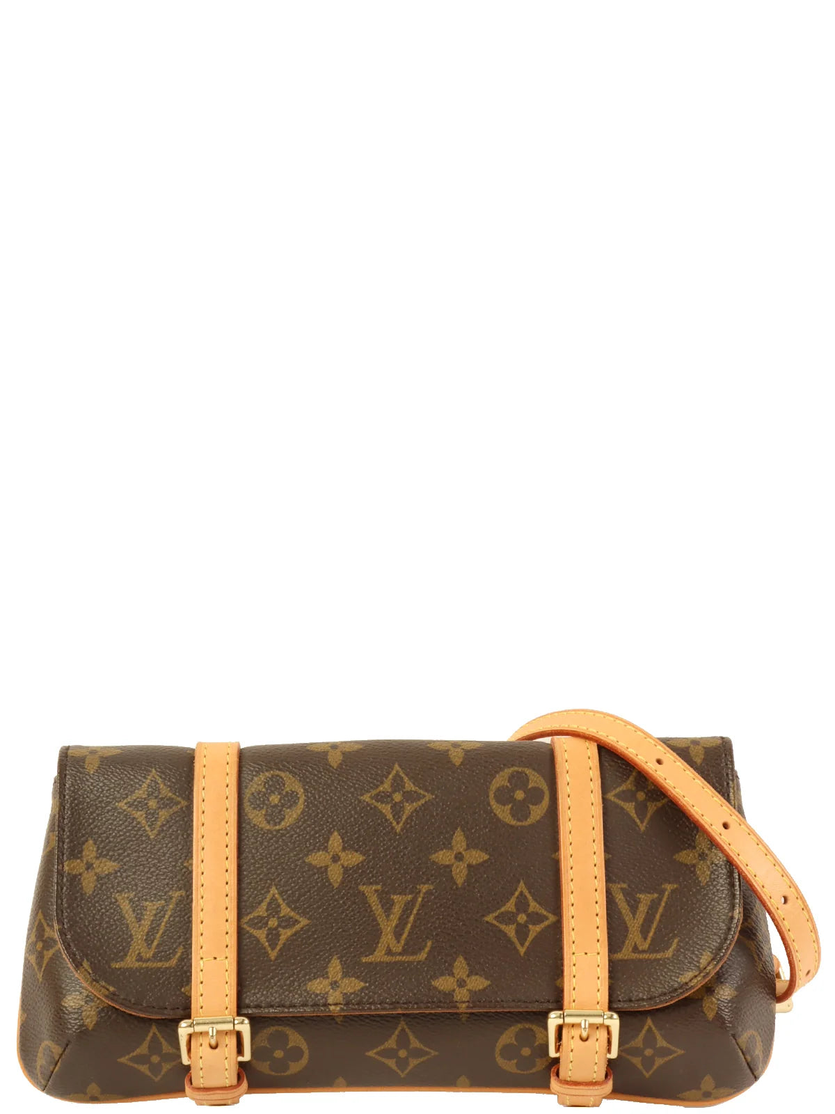 LV Brown Bag -LOUIS VUITTON 2005 Made Canvas Monogram Pochette Marelle Brown