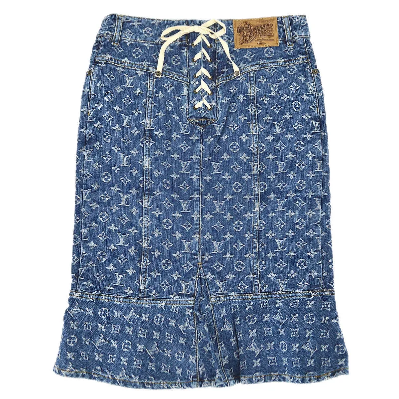 LV Elegant & Stylish Bag -Louis Vuitton 2007 Monogram Denim Skirt #40