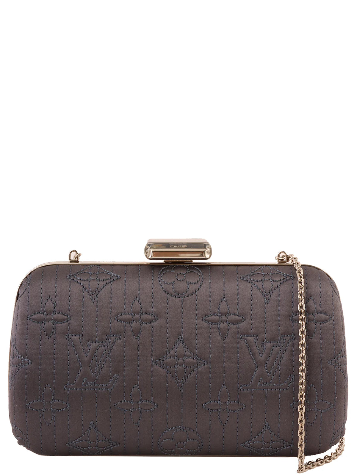 LV Elegant City Bag -LOUIS VUITTON 2008 Made Monogram Motard Minaudiere Grey Navy