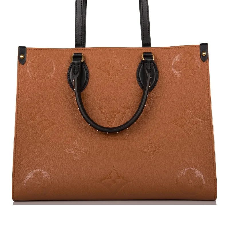 LV Champagne Gold Bag -Louis Vuitton Caramel Wild At Heart Empreinte Giant Monogram OnTheGo MM