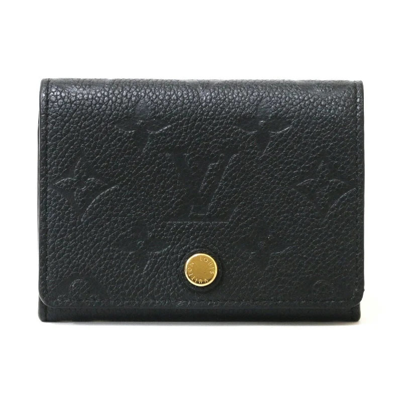 LV Navy Blue Bag -Louis Vuitton Card Case Monogram Amplant Initials Amberop Cult de Visit M58456 Black Ladies