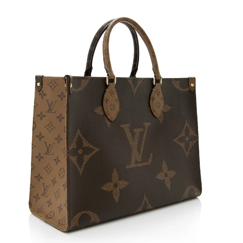 LV Pearl White Bag -Louis Vuitton Giant Monogram Canvas Onthego MM Tote (SHF-22343)