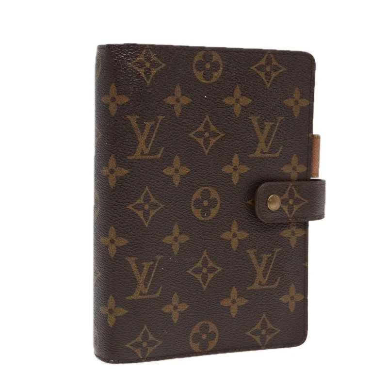 LV Fold-Over Clutch -LOUIS VUITTON Monogram Agenda MM Day Planner Cover R20105 LV Auth 86754