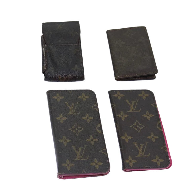 LV Braided Leather Bag -LOUIS VUITTON Monogram Cigarette Case iPhone Case 4Set LV Auth bs16970