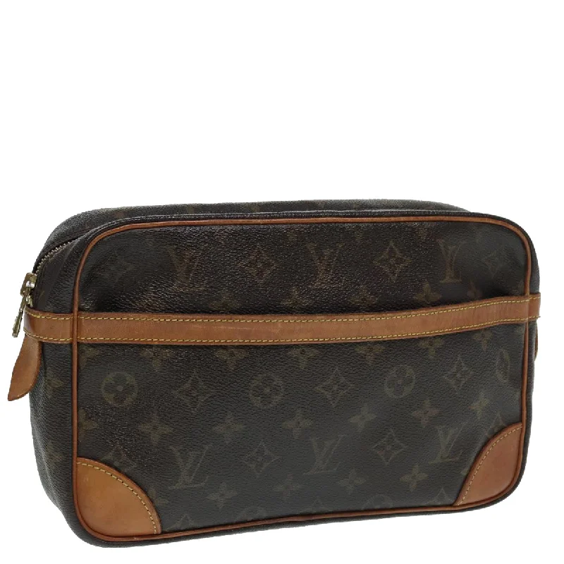 LV Monogram Embossed Bag -LOUIS VUITTON Monogram Compiegne 28 Clutch Bag M51845 LV Auth 86122