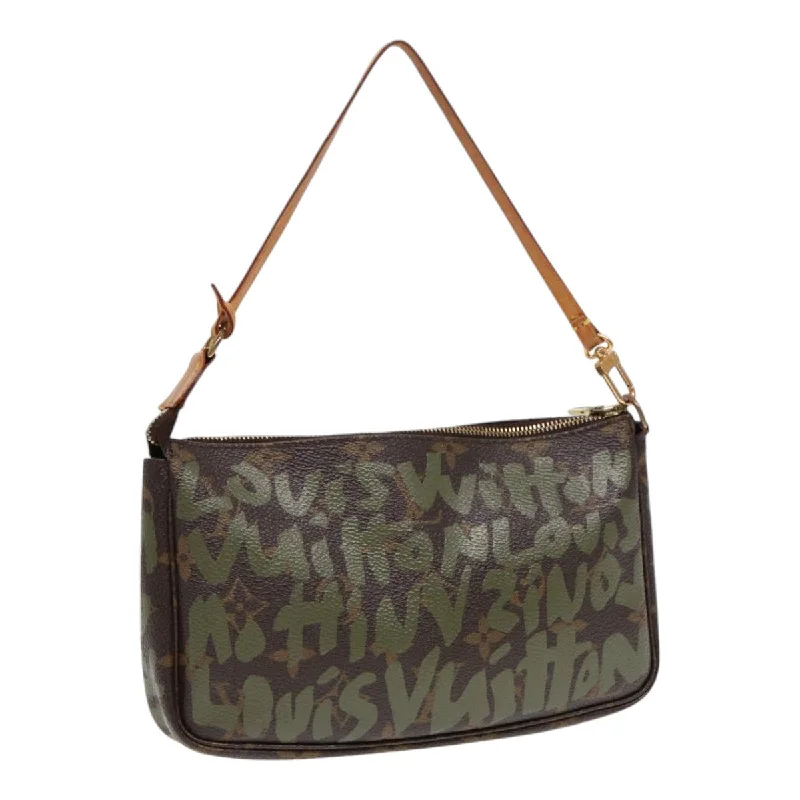 LV Trendy IT Bag -LOUIS VUITTON Monogram Graffiti Pochette Accessoires Green M92191 LV Auth 87824