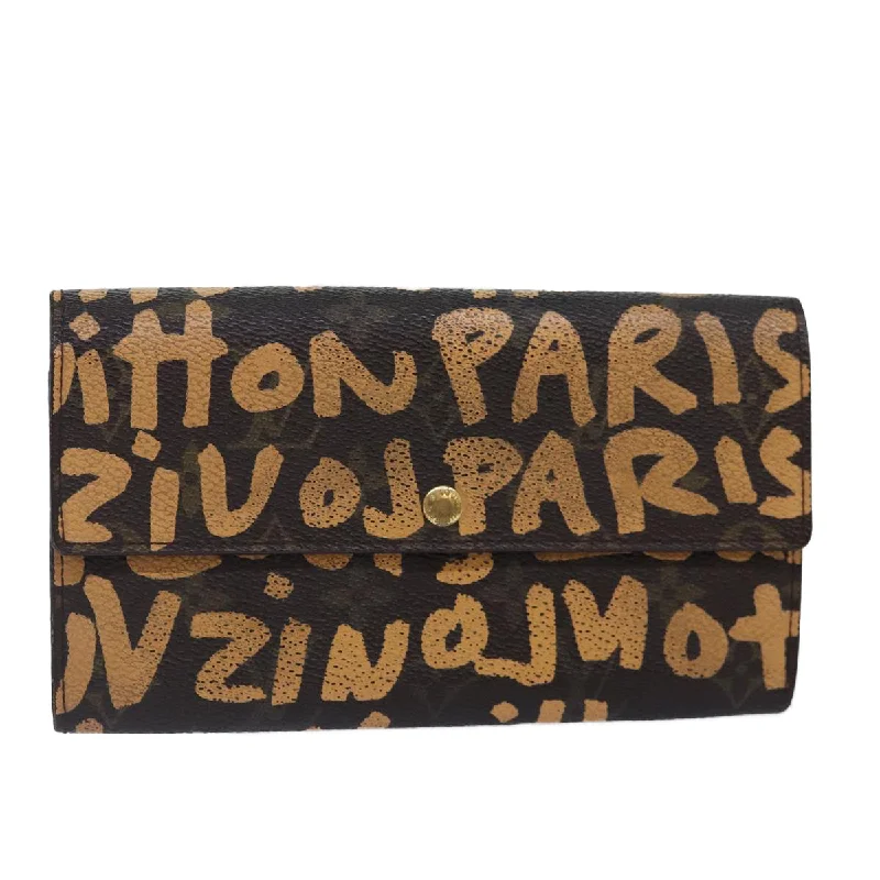 LV Exclusive Limited Edition Bag -LOUIS VUITTON Monogram Graffiti Porte Monnaie Credit Orange M92190 LV Auth 87687