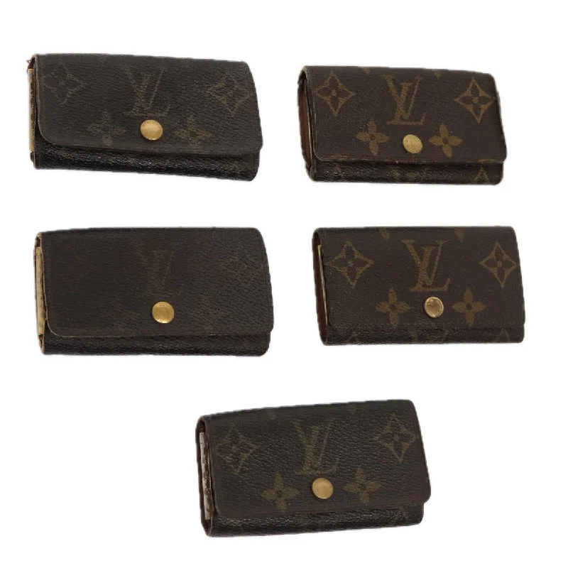 LV Black and Gold Bag -LOUIS VUITTON Monogram Key Case 5Set LV Auth 85753