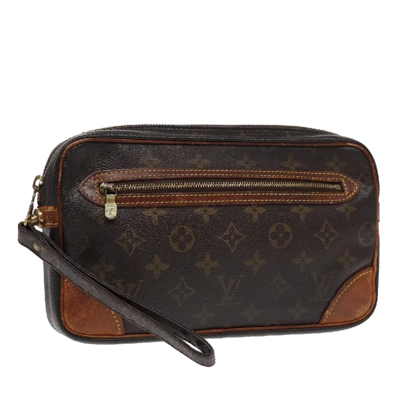 LV Purple Bag -LOUIS VUITTON Monogram Marly Dragonne GM Clutch Bag M51825 LV Auth 86775