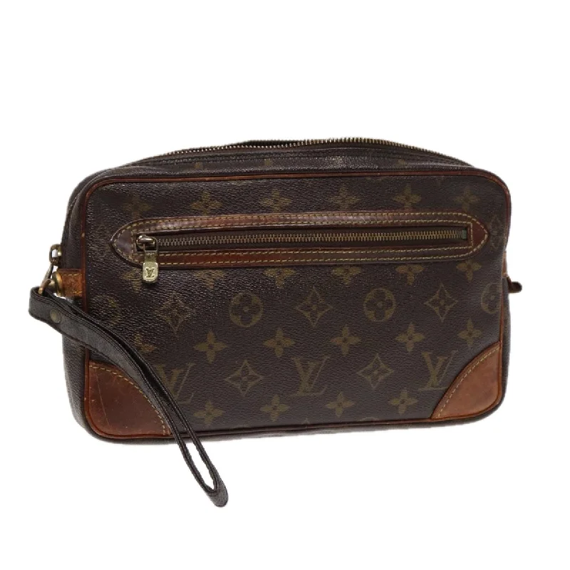 LV Push Lock Bag -LOUIS VUITTON Monogram Marly Dragonne GM Clutch Bag M51825 LV Auth 86781