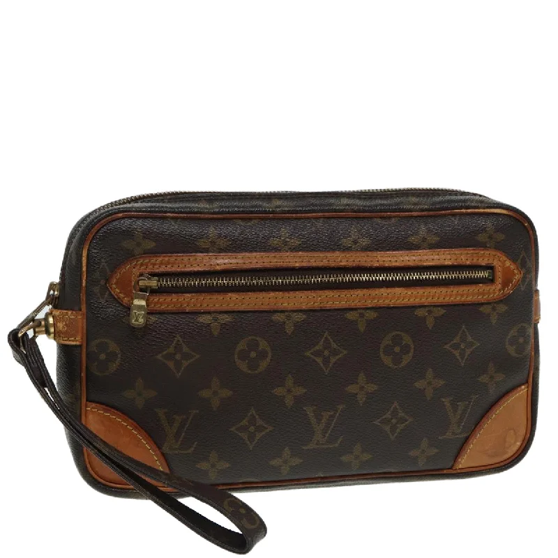 LV Snap Button Bag -LOUIS VUITTON Monogram Marly Dragonne GM Clutch Bag M51825 LV Auth 87186