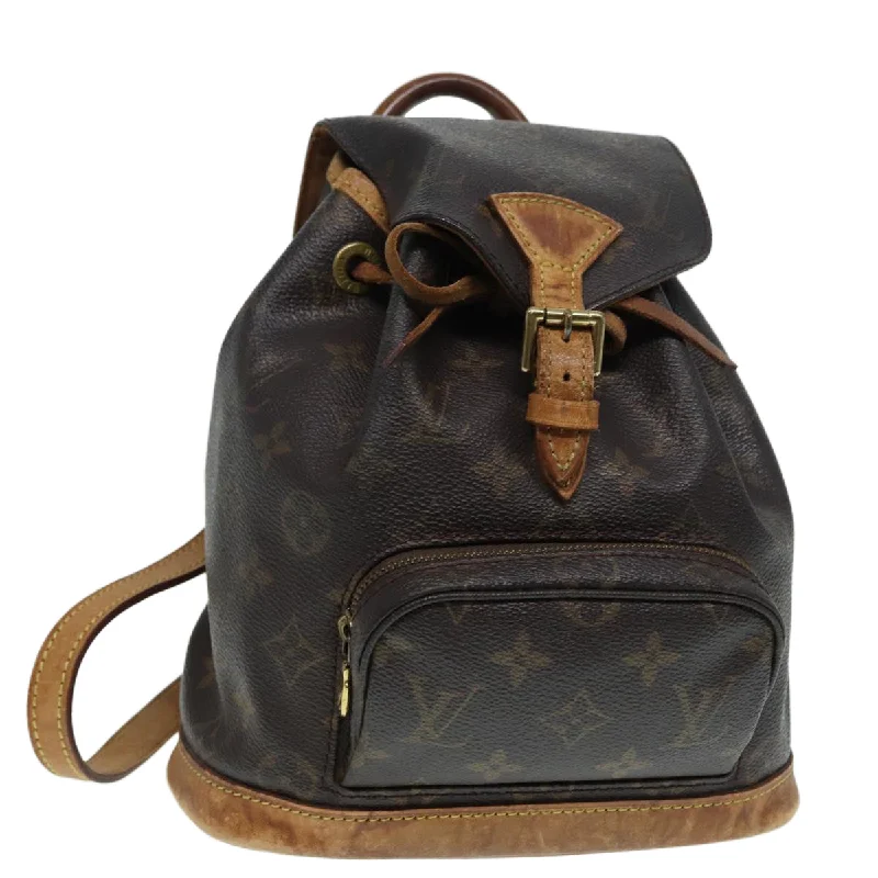 LV Light Grey Bag -LOUIS VUITTON Monogram Montsouris PM Backpack M51137 LV Auth 87701