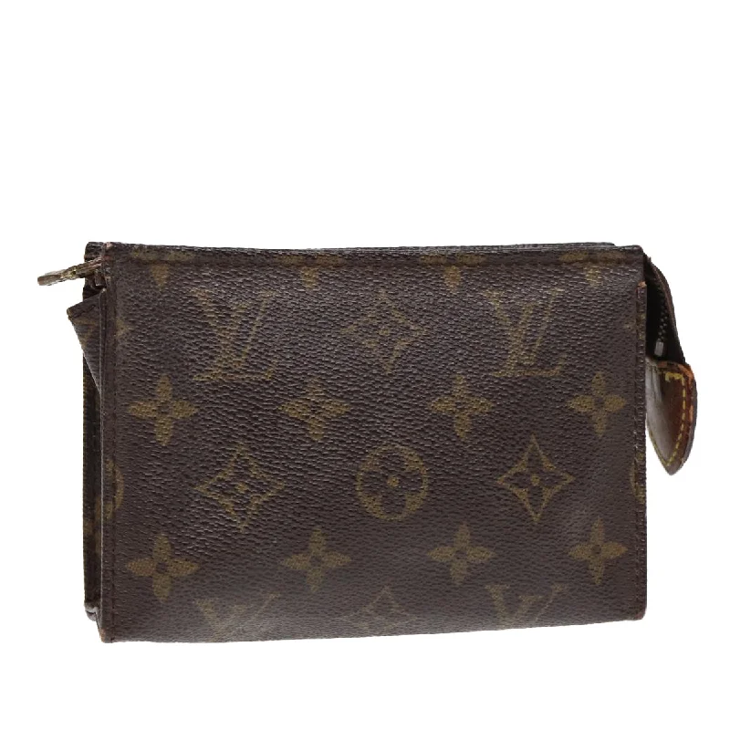 LV Glossy Finish Bag -LOUIS VUITTON Monogram Poche Toilette 15 Pouch M47546 LV Auth 87461