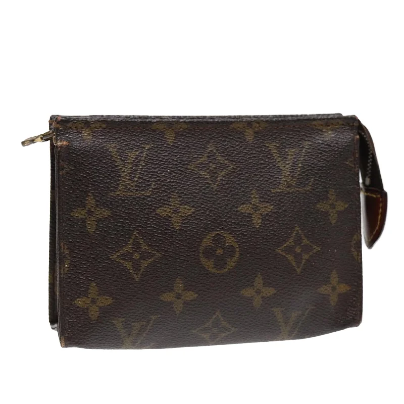 LV Navy Blue Bag -LOUIS VUITTON Monogram Poche Toilette 15 Pouch M47546 LV Auth 87463