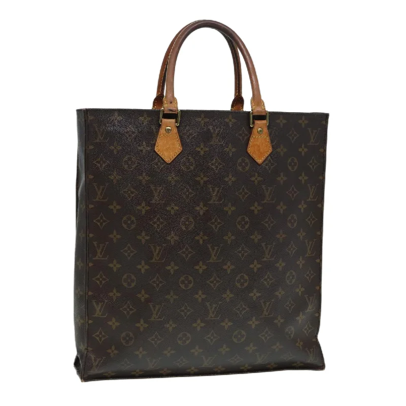 LV Fashionista Favorite -LOUIS VUITTON Monogram Sac Plat Hand Bag M51140 LV Auth 86765