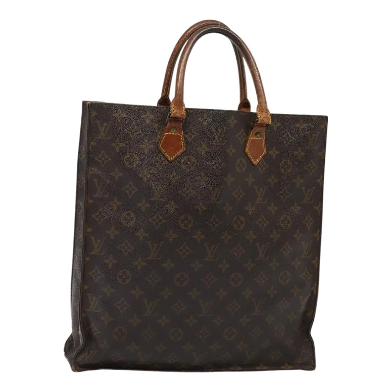 LV Matte Finish Bag -LOUIS VUITTON Monogram Sac Plat Hand Bag M51140 LV Auth 87386