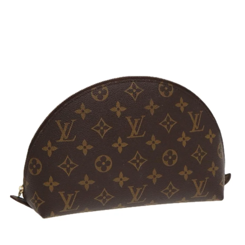 LV Purple Bag -LOUIS VUITTON Monogram Trousse Demi Ronde Cosmetic Pouch M47520 LV Auth 87600