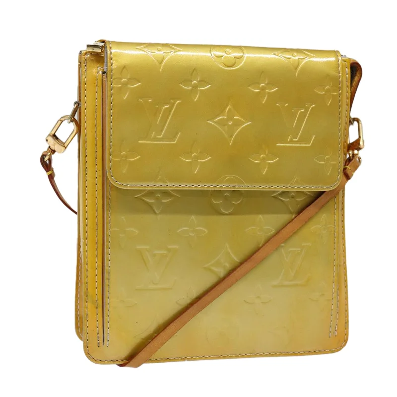 LV Silver Bag -LOUIS VUITTON Monogram Vernis Motto Accessory Pouch Gris M91030 LV Auth 87517