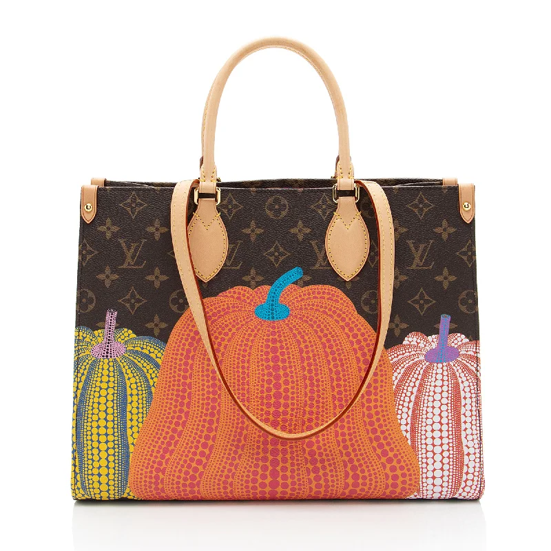 LV Elegant City Bag -Louis Vuitton x YK Monogram Canvas Pumpkin Onthego MM Tote (SHF-8NCXSI)